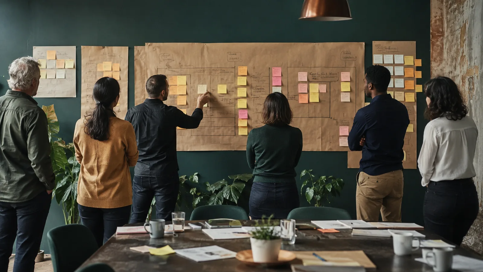 Page-specific project management scene illustrating corporate PMP training Canada