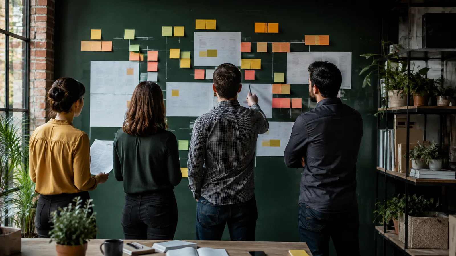 Page-specific project management scene illustrating self paced PMP course