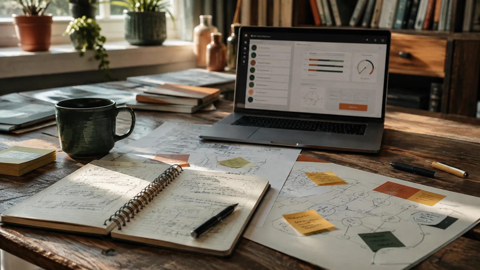 Page-specific project management scene illustrating PMP exam simulator