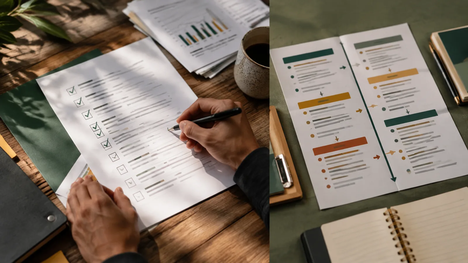 Page-specific project management scene illustrating PMP eligibility checklist