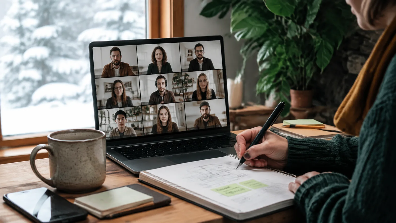 Page-specific project management scene illustrating online PMP training Canada
