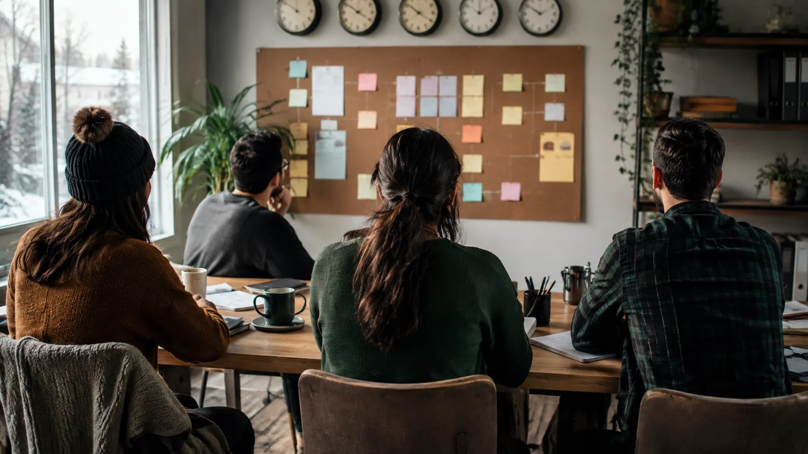 Page-specific project management scene illustrating PMP training Canada