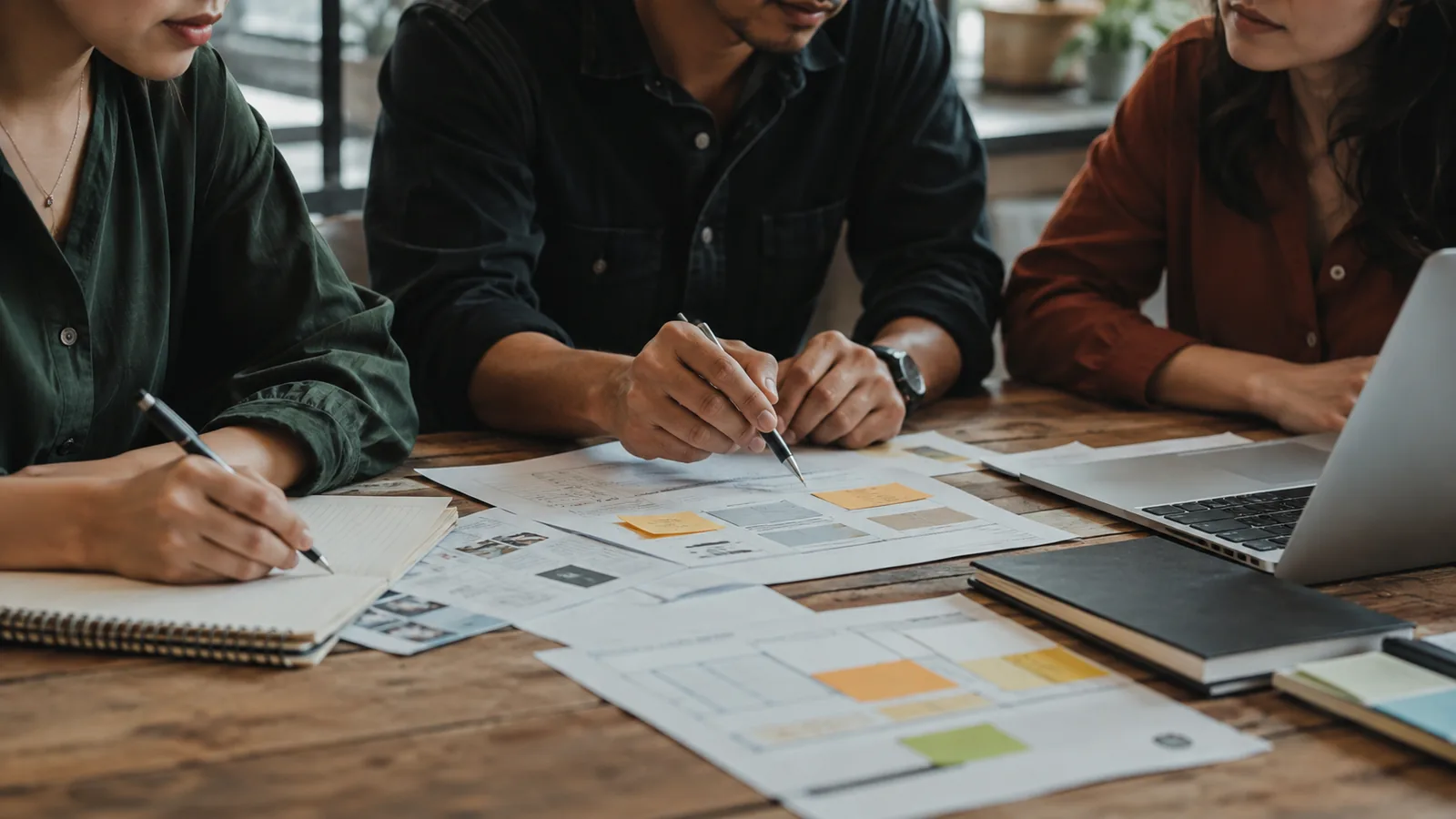 Page-specific project management scene illustrating PMP application guide