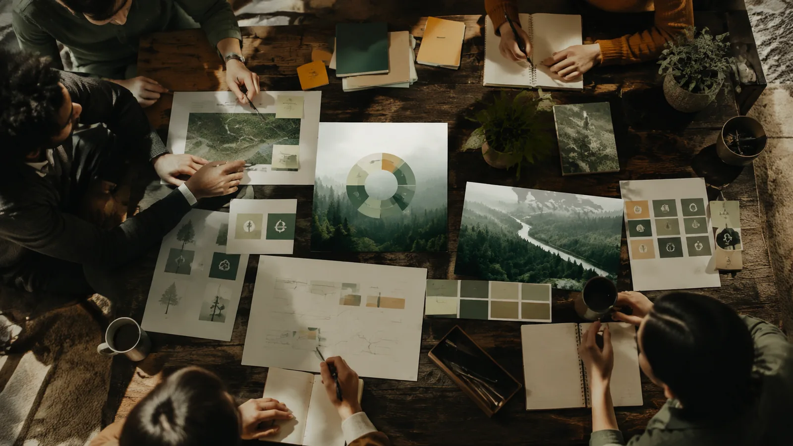Page-specific project management scene illustrating future of project management