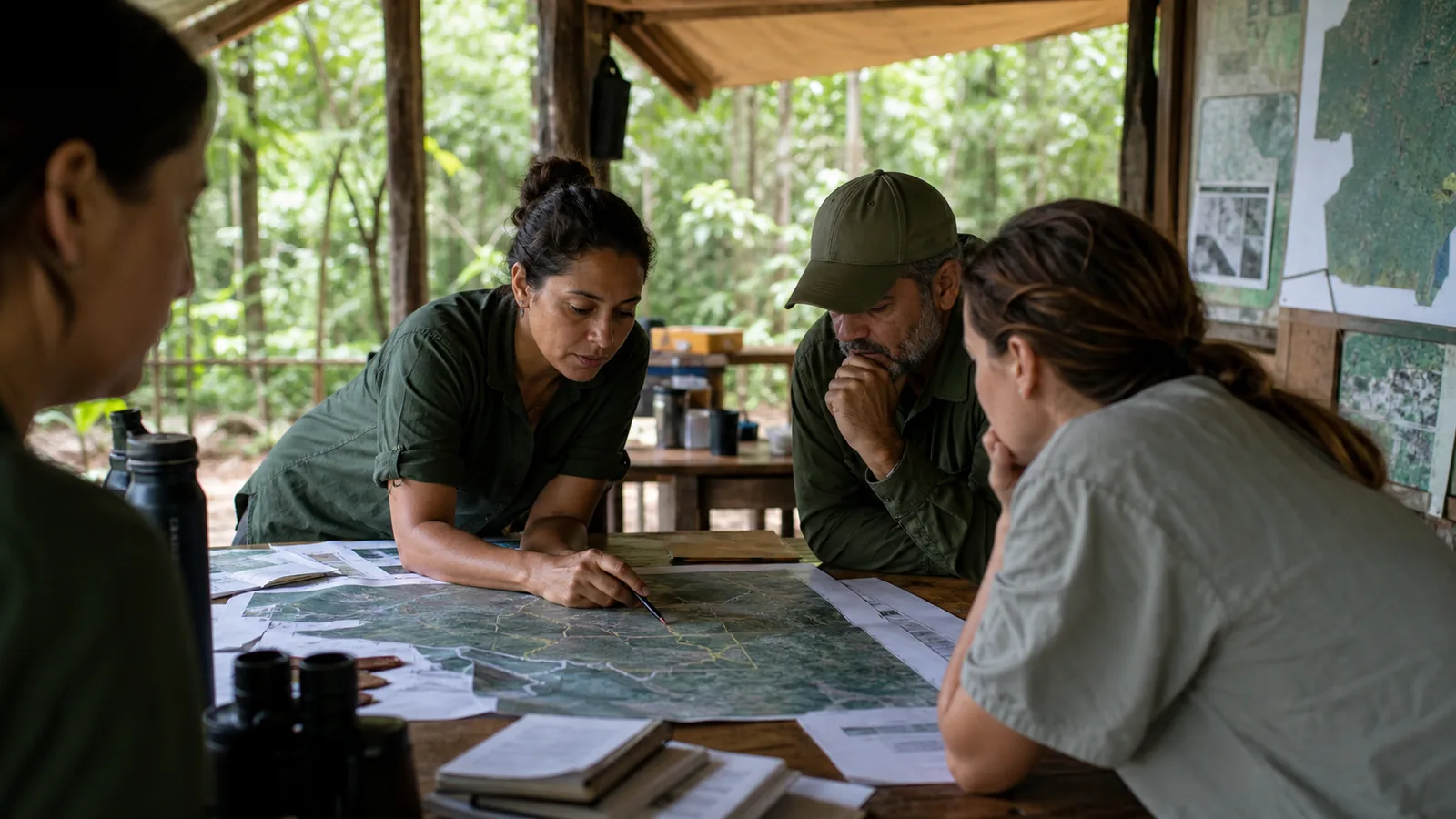 Page-specific project management scene illustrating land conservation project management