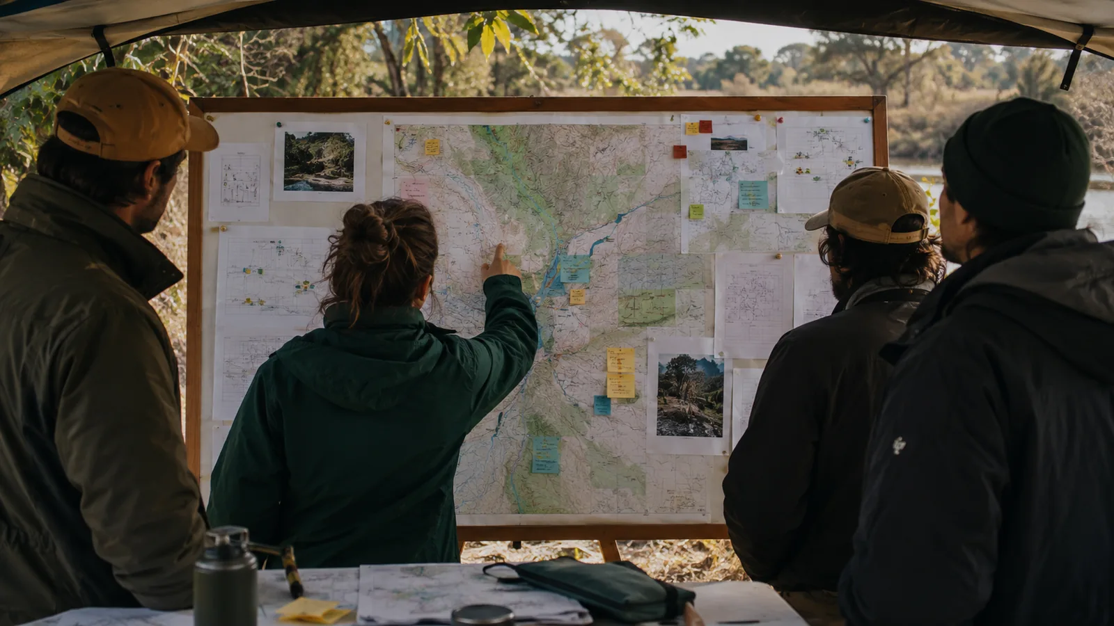 Page-specific project management scene illustrating water security project management