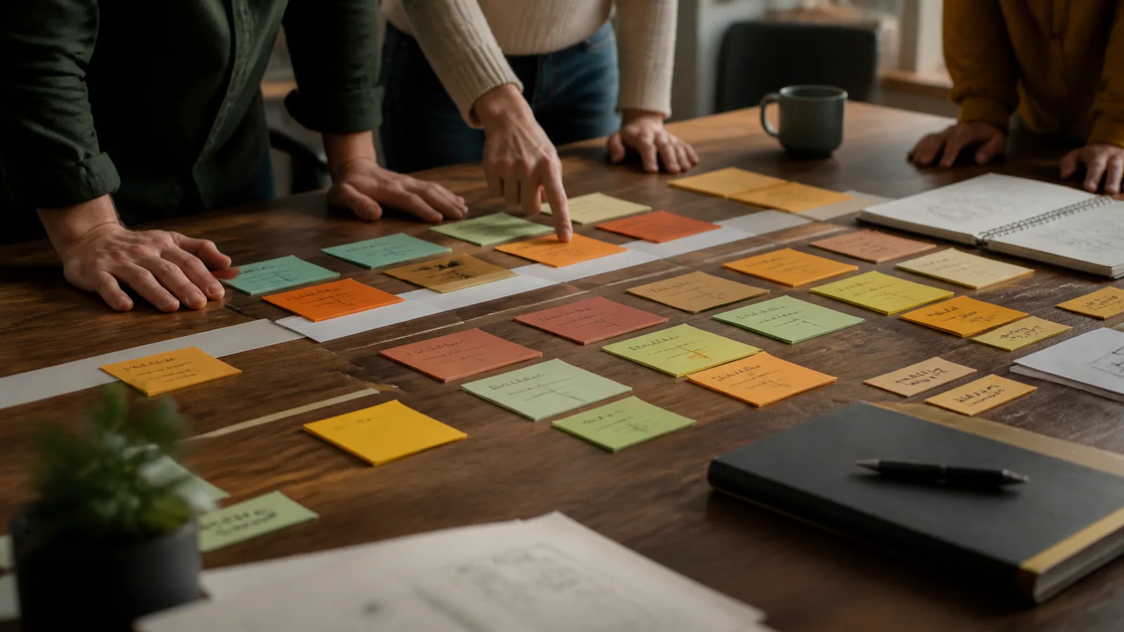 Page-specific project management scene illustrating agile project management