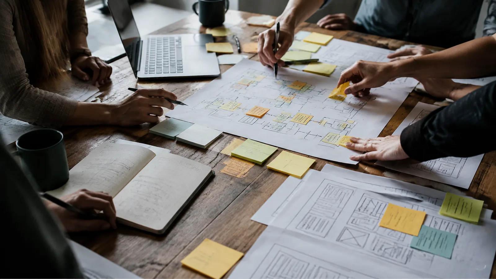 Page-specific project management scene illustrating ai project management