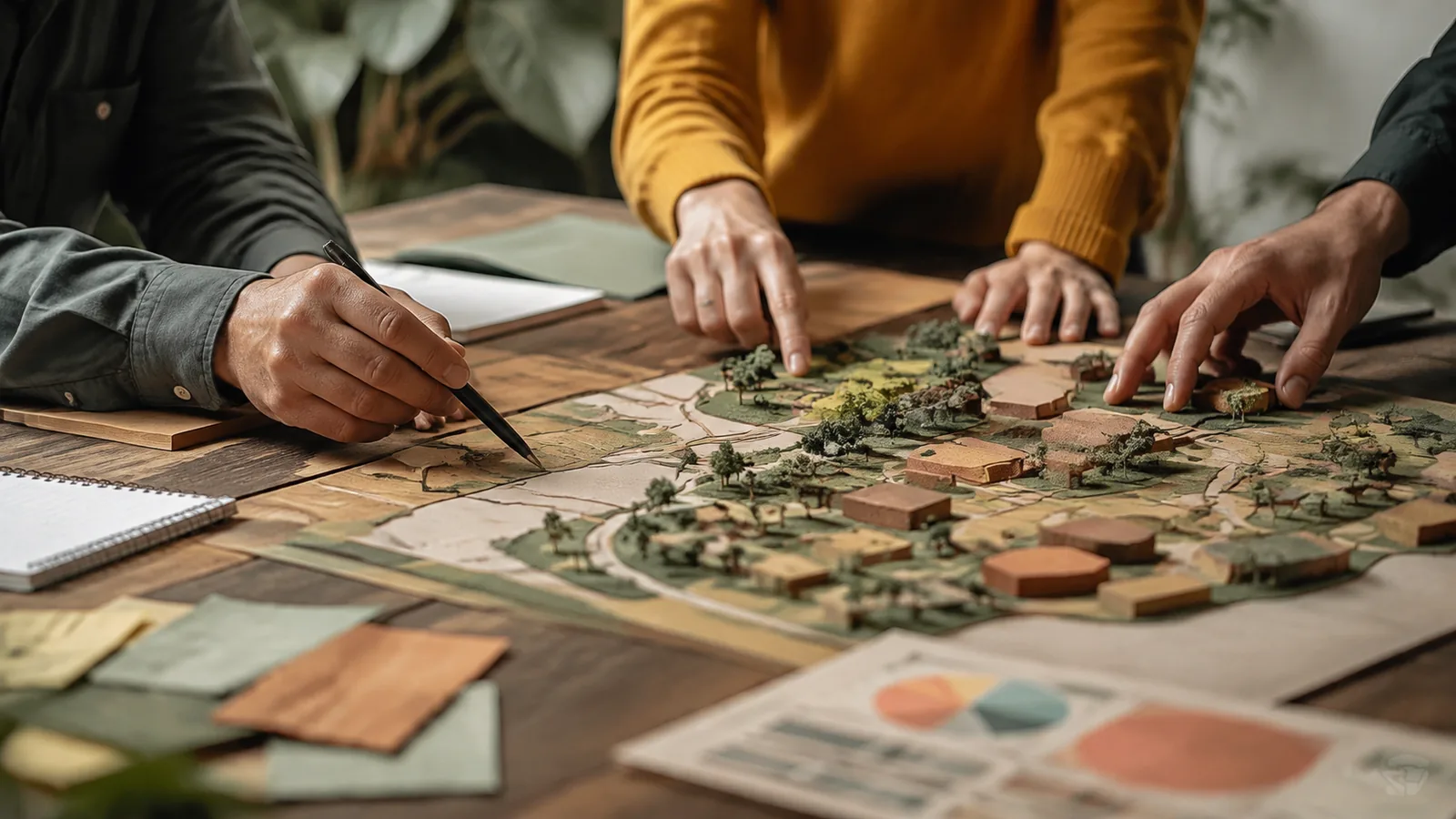 Page-specific project management scene illustrating community ownership project management