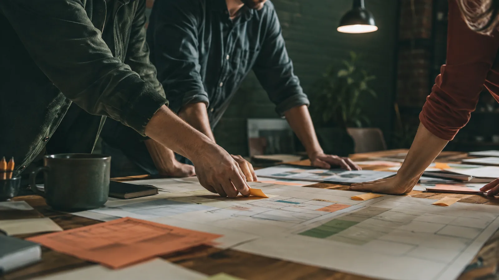 Page-specific project management scene illustrating estimating project management