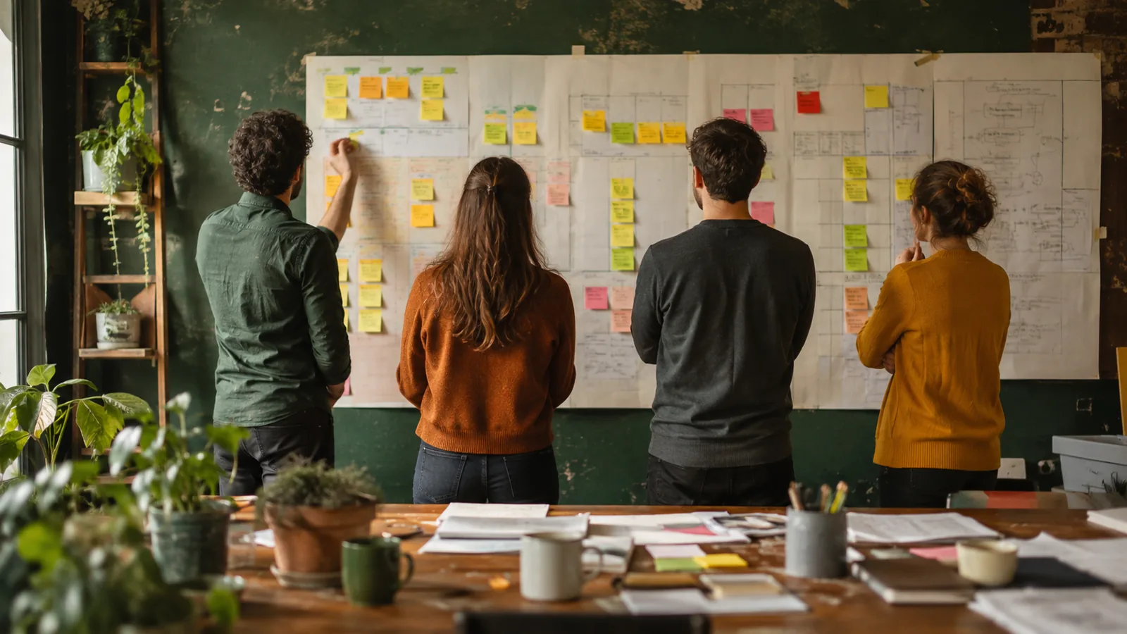 Page-specific project management scene illustrating estimation project management