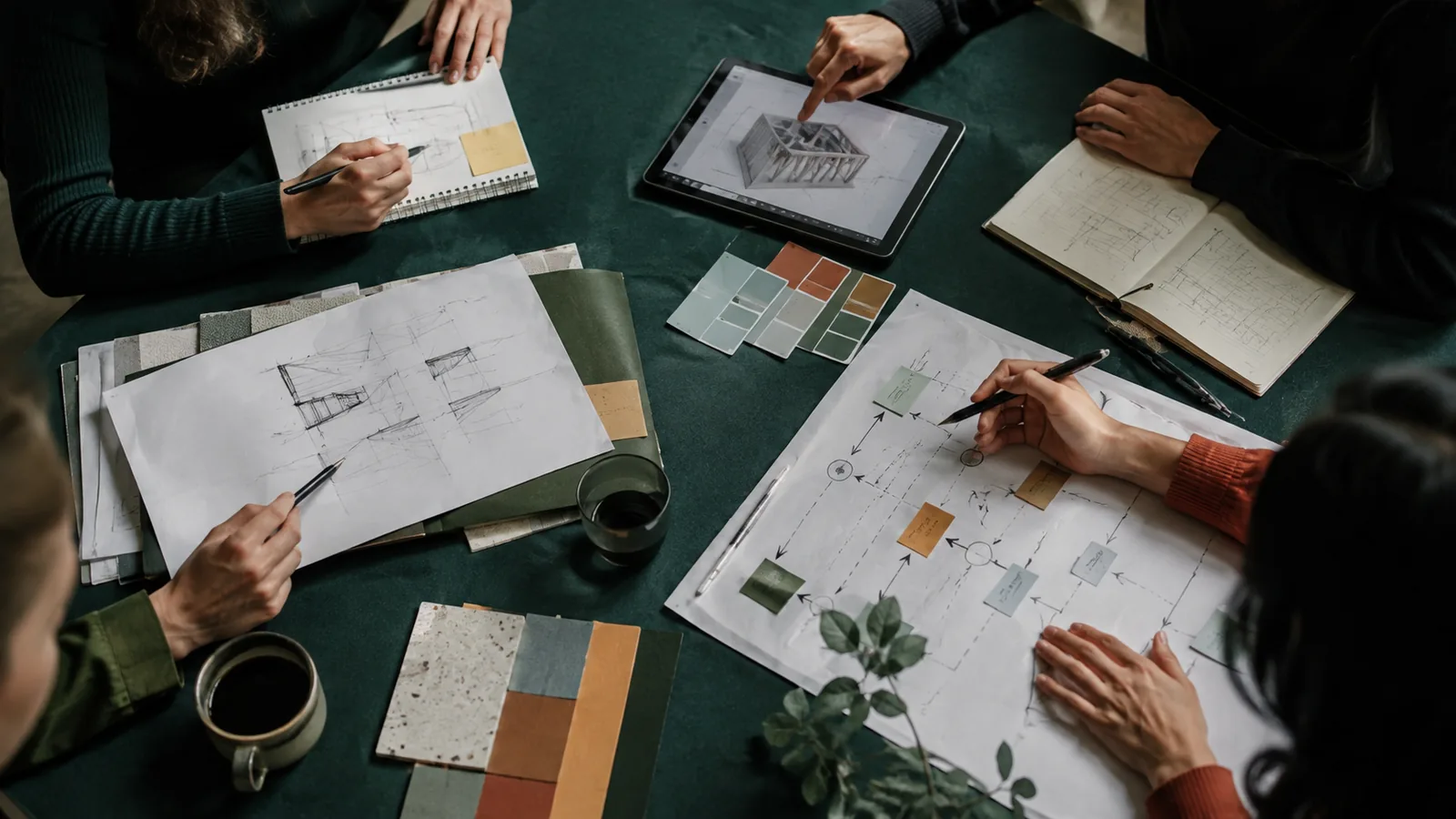 Page-specific project management scene illustrating innovation & technology project management
