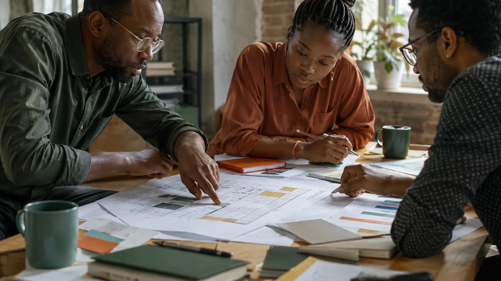Page-specific project management scene illustrating job creation project management
