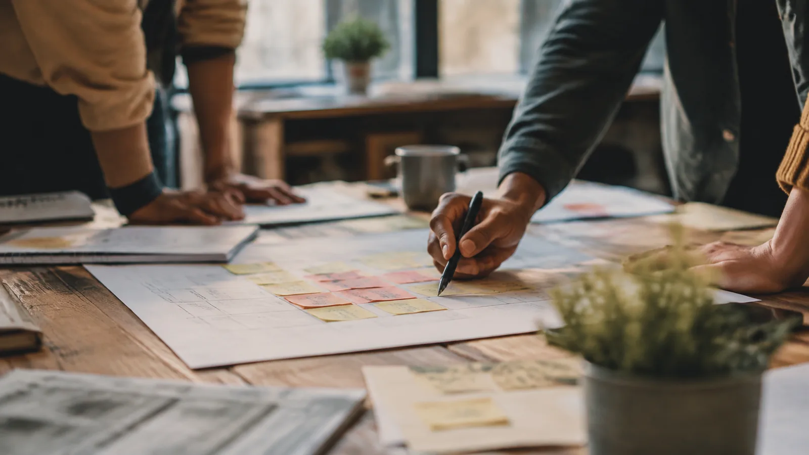 Page-specific project management scene illustrating knowledge transfer project management
