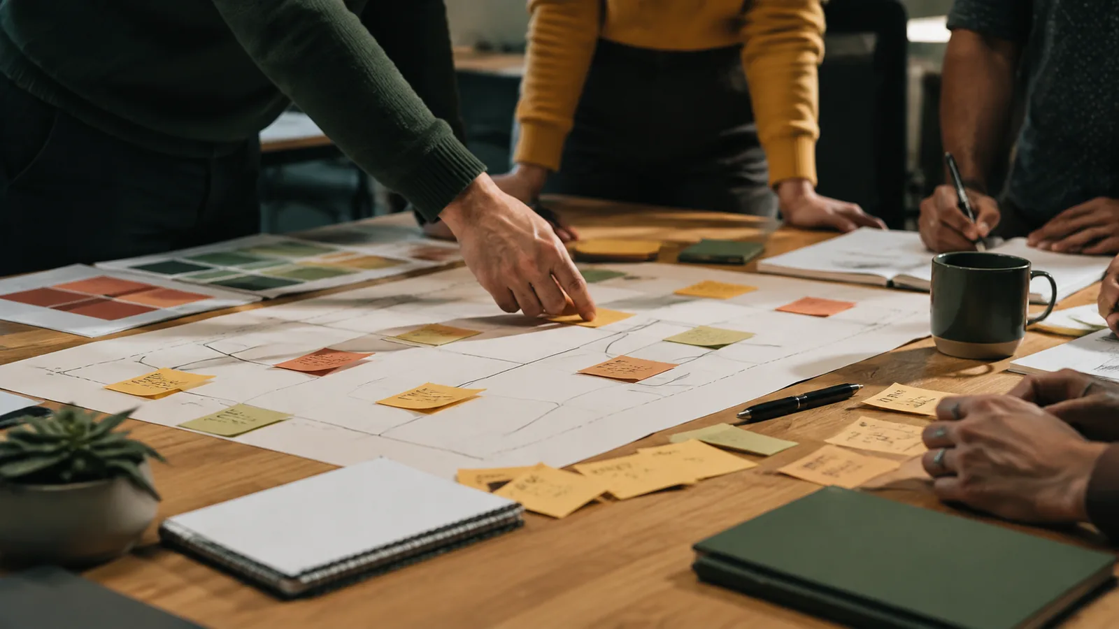 Page-specific project management scene illustrating lean practices project management