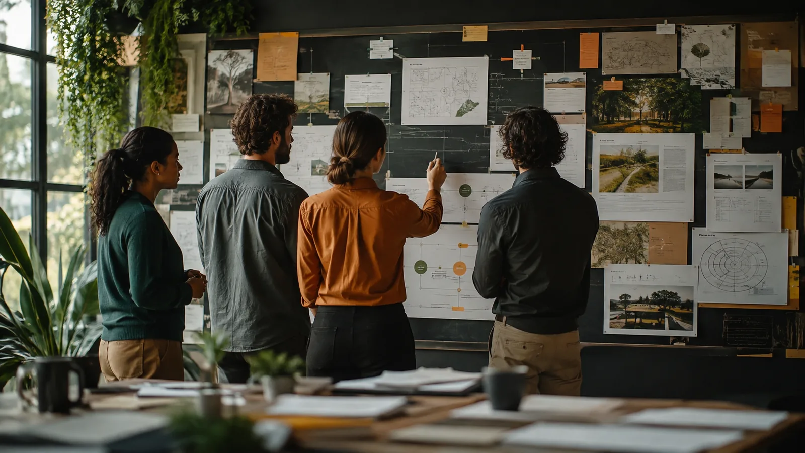 Page-specific project management scene illustrating long-term impact project management