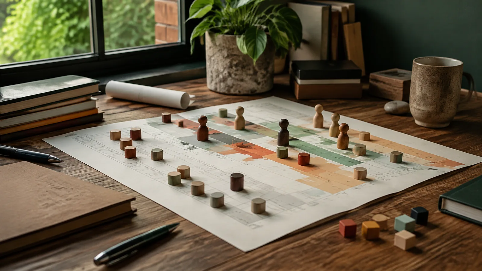 Page-specific project management scene illustrating resource allocation project management