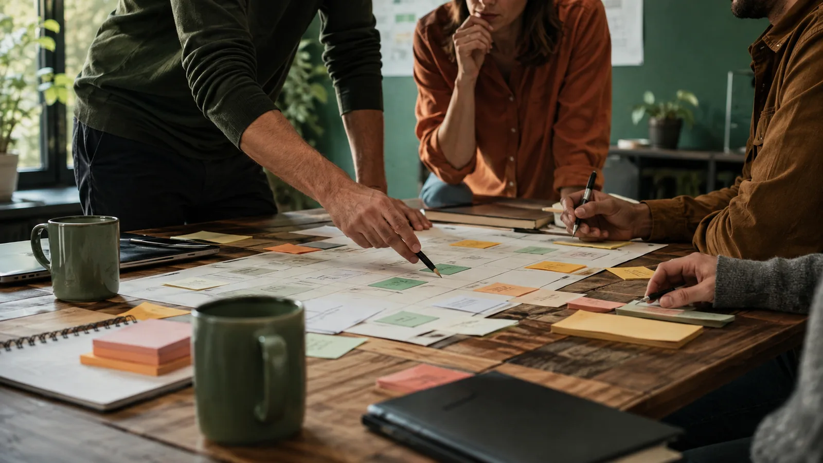 Page-specific project management scene illustrating resource management project management
