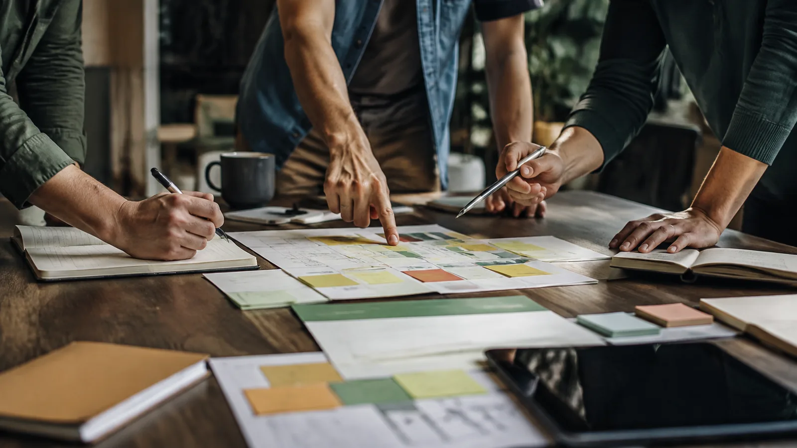 Page-specific project management scene illustrating risk management project management
